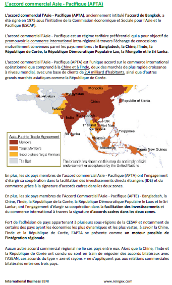 Accord commercial Asie-Pacifique APTA (cours)