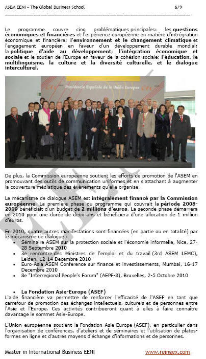 Dialogue Asie-Europe (ASEM) UE, France, ASEAN, facilitation des échanges