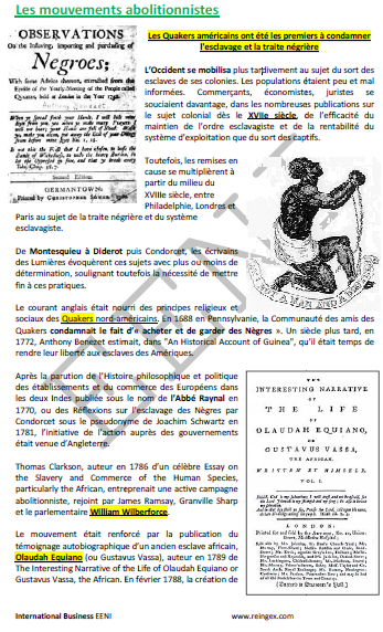 Abolition de l'esclavage, Quakers, Mouvements abolitionnistes. William Wilberforce