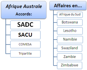 Commerce international et affaires en Afrique australe (l’Afrique du Sud, le Botswana, le Lesotho, la Zambie, le Zimbabwe, la Namibie, l’Eswatini (Swaziland))