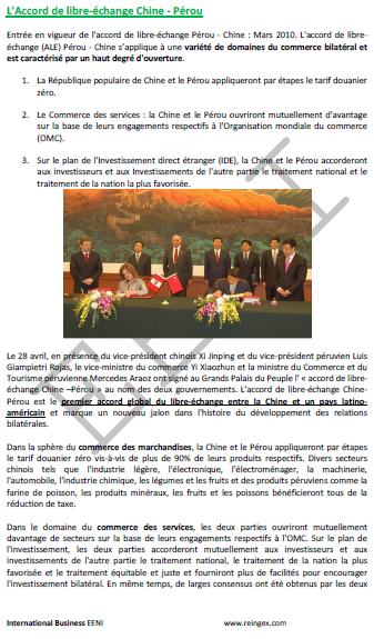 Accord de libre-échange Chine-Pérou