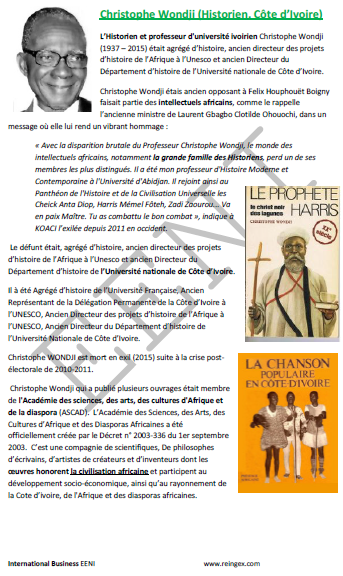 Christophe Wondji (historiador, Costa de Marfil) El Cristo Negro de las Lagunas (El profeta Harris)