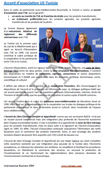 Master Doctorat : Accord d’association UE-Tunisie
