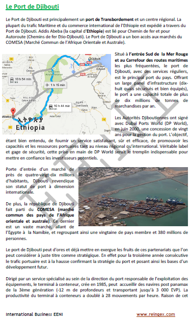 Ports de Djibouti, Tadjourah, Goubet. L’accès au marché éthiopien